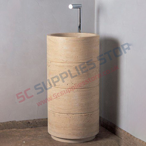 CYCLICAL TRAVERTINE WASHBASIN
