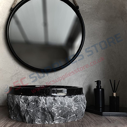BLACK DIAMOND SPLIT MARBLE WASHBASIN