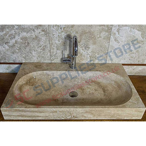 CAVITY TRAVERTINE WASHBASIN