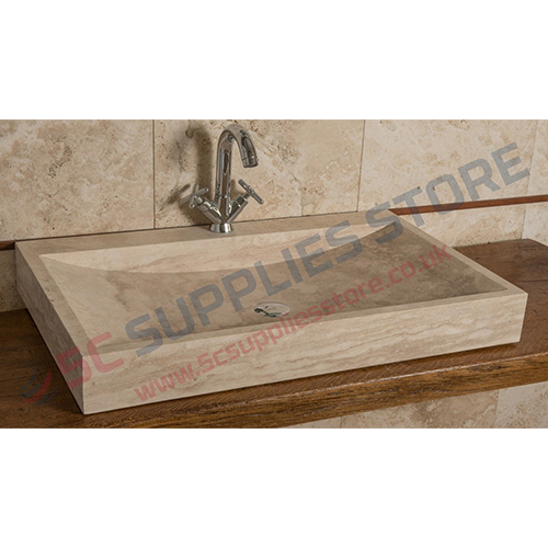 CORNER TRAVERTINE WASHBASIN