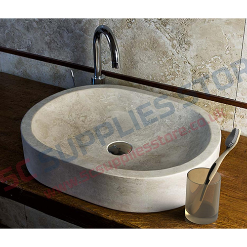 CREAM TRAVERTINE WASHBASIN