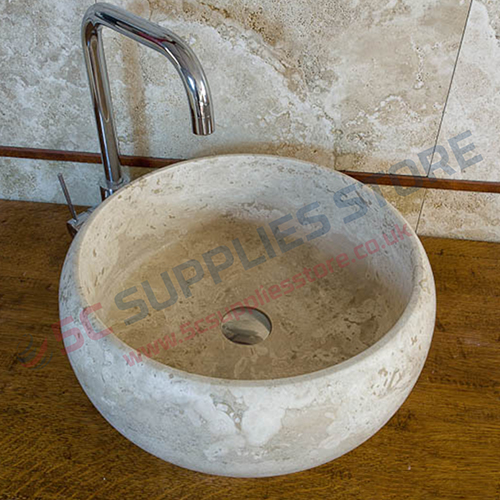 WHEEL TRAVERTINE WASHBASIN