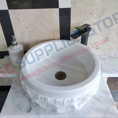 WHITE SPLIT MARBLE WASHBASIN